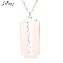 Load image into Gallery viewer, Jisensp Stainless Steel Razor Blades Pendant Necklaces Men Jewelry Steel Shaver Shape Necklaces &amp; Pendants Women Collares