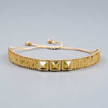 Load image into Gallery viewer, SHINUSBOHO 5X Punk Miyuki Charm Friendship Bracelets Bangles Gothic Rock Gold Rivets Men Jewelry Statement Bracelets for Women