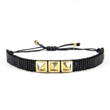 Load image into Gallery viewer, SHINUSBOHO 5X Punk Miyuki Charm Friendship Bracelets Bangles Gothic Rock Gold Rivets Men Jewelry Statement Bracelets for Women