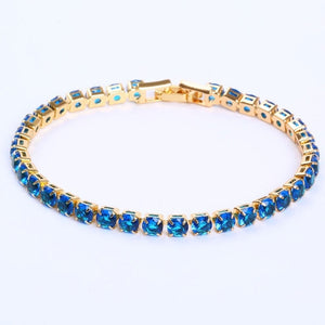 Luxury 4mm Cubic Zirconia Tennis Bracelets Iced Out Chain Crystal Wedding Bracelet For Women Men Gold Silver Bracelet Jewelry