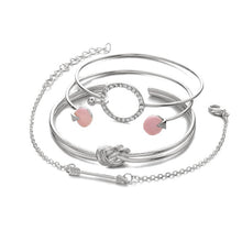 Load image into Gallery viewer, DIEZI Punk Butterfly Eye Star Moon Leaves Crystal Gem Shiny Gold Multilayer Chain Bracelet Set Women Exquisite Party Jewelry