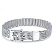 Load image into Gallery viewer, TOGORY Valentine&#39;s Day Gift Stainless Steel Mesh Bracelets Love Heart to Heart Charms Brand Bracelet for Woman Man Jewelry