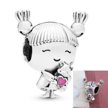 Load image into Gallery viewer, Fit Original Pandora Charms Bracelet Trinket Jewelry For Women Making 2019 New Girl with Pigtails Family Hat Boy Mrs. Wise Bead