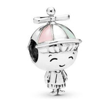Load image into Gallery viewer, Fit Original Pandora Charms Bracelet Trinket Jewelry For Women Making 2019 New Girl with Pigtails Family Hat Boy Mrs. Wise Bead