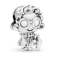 Load image into Gallery viewer, Fit Original Pandora Charms Bracelet Trinket Jewelry For Women Making 2019 New Girl with Pigtails Family Hat Boy Mrs. Wise Bead