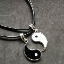 Load image into Gallery viewer, Gossip Tai Chi Yin Yang Necklaces For Women Leather 2 Pendants Share White Black Friendship Couple Christmas Gifts