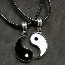 Load image into Gallery viewer, Gossip Tai Chi Yin Yang Necklaces For Women Leather 2 Pendants Share White Black Friendship Couple Christmas Gifts