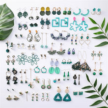 Load image into Gallery viewer, 3#2019 New Korean Mori Simple Retro Cold Wind Earrings Geometric Flower Cactus Acrylic Pendant Women&#39;s Earrings Clothing Jewelry
