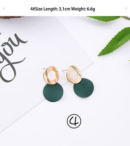 3#2019 New Korean Mori Simple Retro Cold Wind Earrings Geometric Flower Cactus Acrylic Pendant Women's Earrings Clothing Jewelry