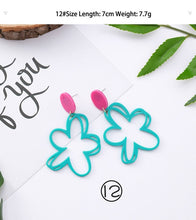 Load image into Gallery viewer, 3#2019 New Korean Mori Simple Retro Cold Wind Earrings Geometric Flower Cactus Acrylic Pendant Women&#39;s Earrings Clothing Jewelry