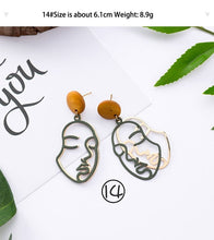Load image into Gallery viewer, 3#2019 New Korean Mori Simple Retro Cold Wind Earrings Geometric Flower Cactus Acrylic Pendant Women&#39;s Earrings Clothing Jewelry