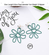 Load image into Gallery viewer, 3#2019 New Korean Mori Simple Retro Cold Wind Earrings Geometric Flower Cactus Acrylic Pendant Women&#39;s Earrings Clothing Jewelry