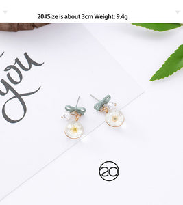 3#2019 New Korean Mori Simple Retro Cold Wind Earrings Geometric Flower Cactus Acrylic Pendant Women's Earrings Clothing Jewelry