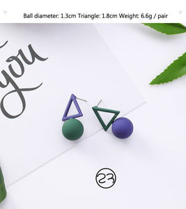 3#2019 New Korean Mori Simple Retro Cold Wind Earrings Geometric Flower Cactus Acrylic Pendant Women's Earrings Clothing Jewelry
