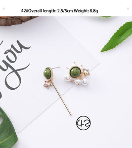 3#2019 New Korean Mori Simple Retro Cold Wind Earrings Geometric Flower Cactus Acrylic Pendant Women's Earrings Clothing Jewelry